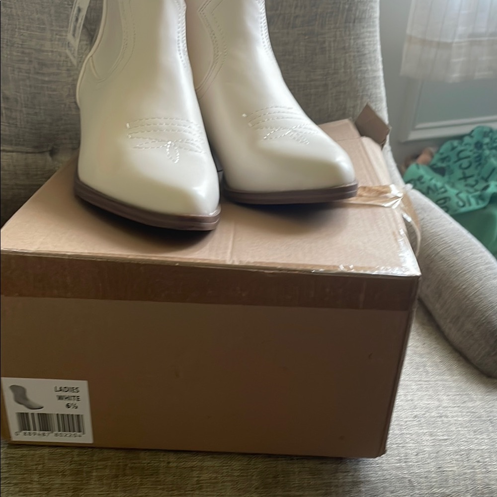 White Western Boots